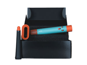 EuroWrap rental box containing a 220V Dyson Airwrap with curling barrel and smoothing brush

