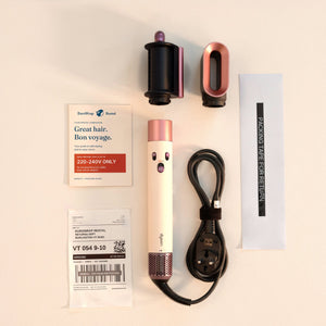 EuroWrap rental kit: 220–240V Dyson Airwrap with the Flyaway Smoother attachment